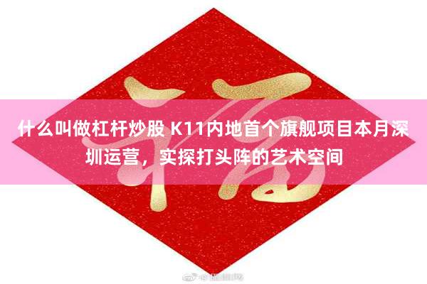 什么叫做杠杆炒股 K11内地首个旗舰项目本月深圳运营，实探打头阵的艺术空间